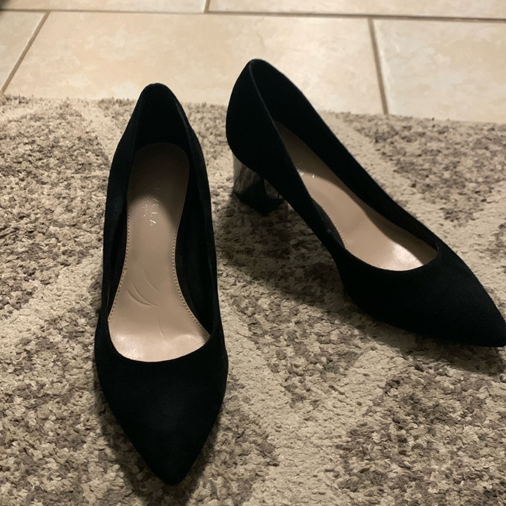 Kurt Geiger Black Pointed Toe Mid Heel Pumps